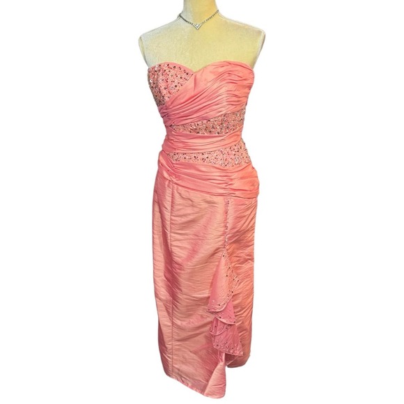 Tiffany Designs Dresses & Skirts - Tiffany Designs Vintage Formal Strapless beaded Pageant Prom Dress Gown Size 8